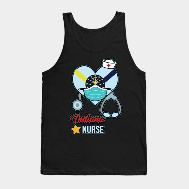 Indiana Nurse  - Love RN LPN CNA State Nursing Gift Tank Top by ScottsRed